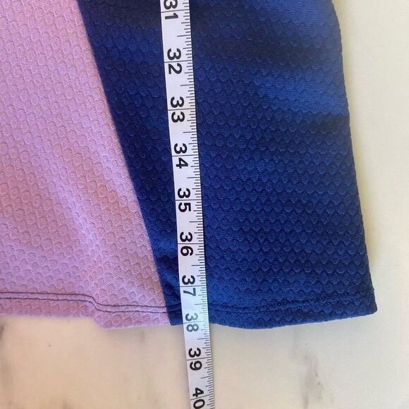 Hutch Anthropologie Dress 2X Blue Pink And Purple Color Block Fit & Flare Preppy - Picture 9 of 9